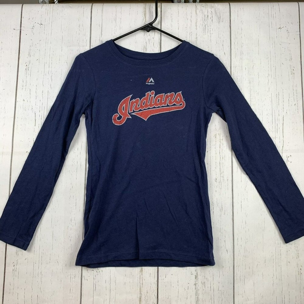 Cleveland Indians Swisher #33 Youth MLB Medium Majestic Blue Sweater M‎ 10/12
